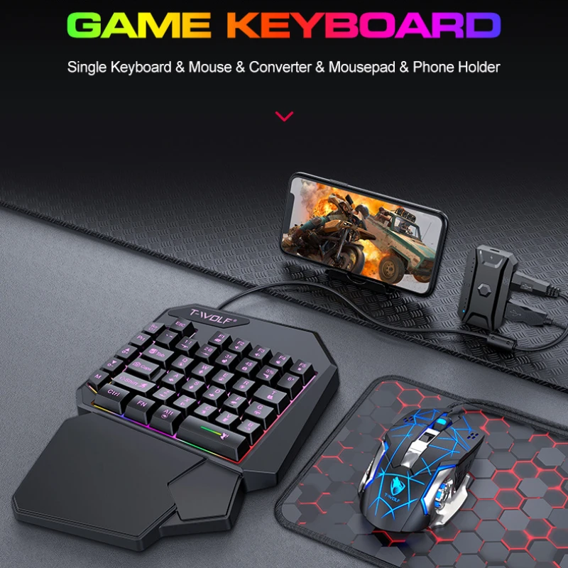 T-WOLF TF900 One Handed Keyboa - Gaming Keyboard Mini recension och pris