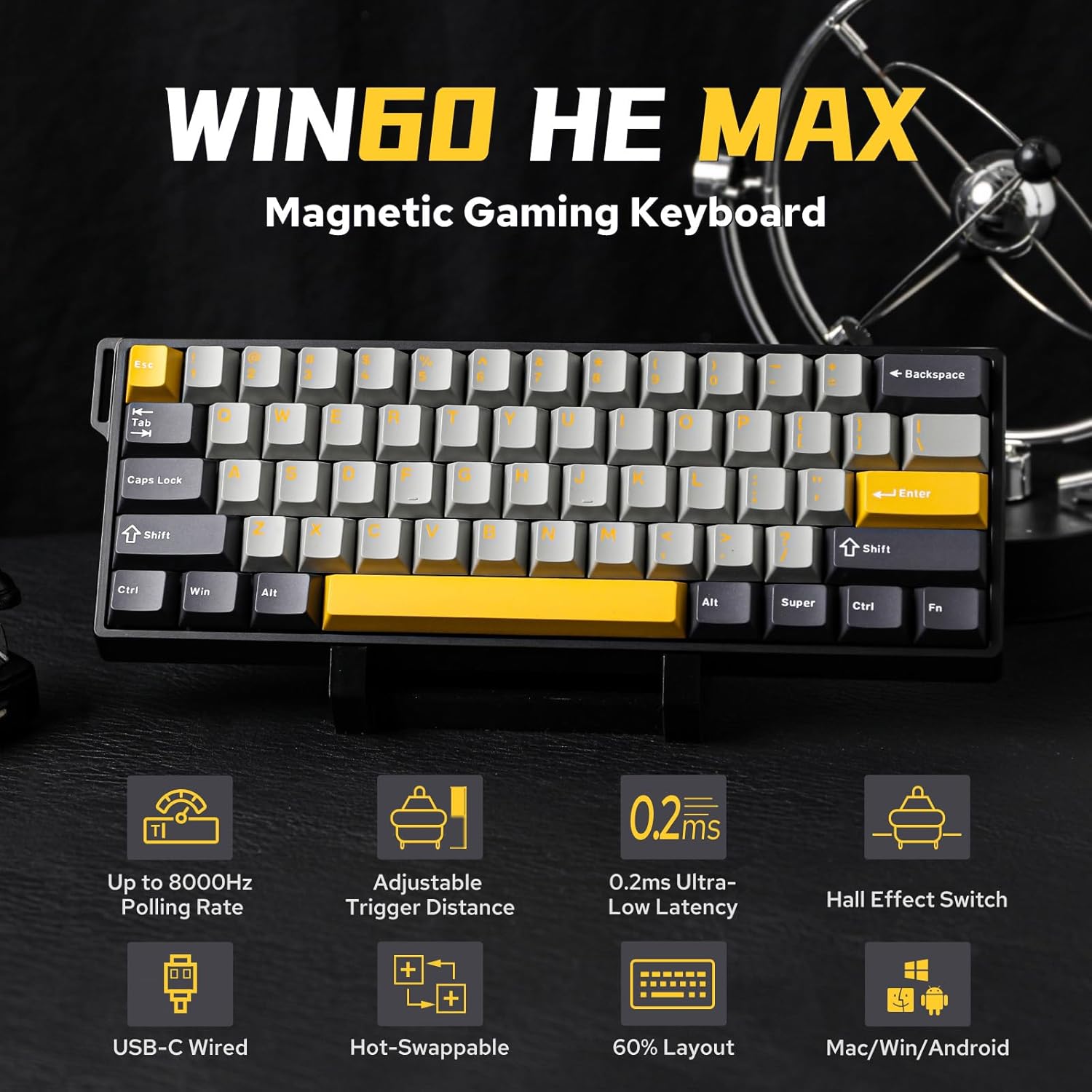 AULA WIN60 HE 60% Max Pro Magn - Gaming Keyboard Hot Swappable recension och pris