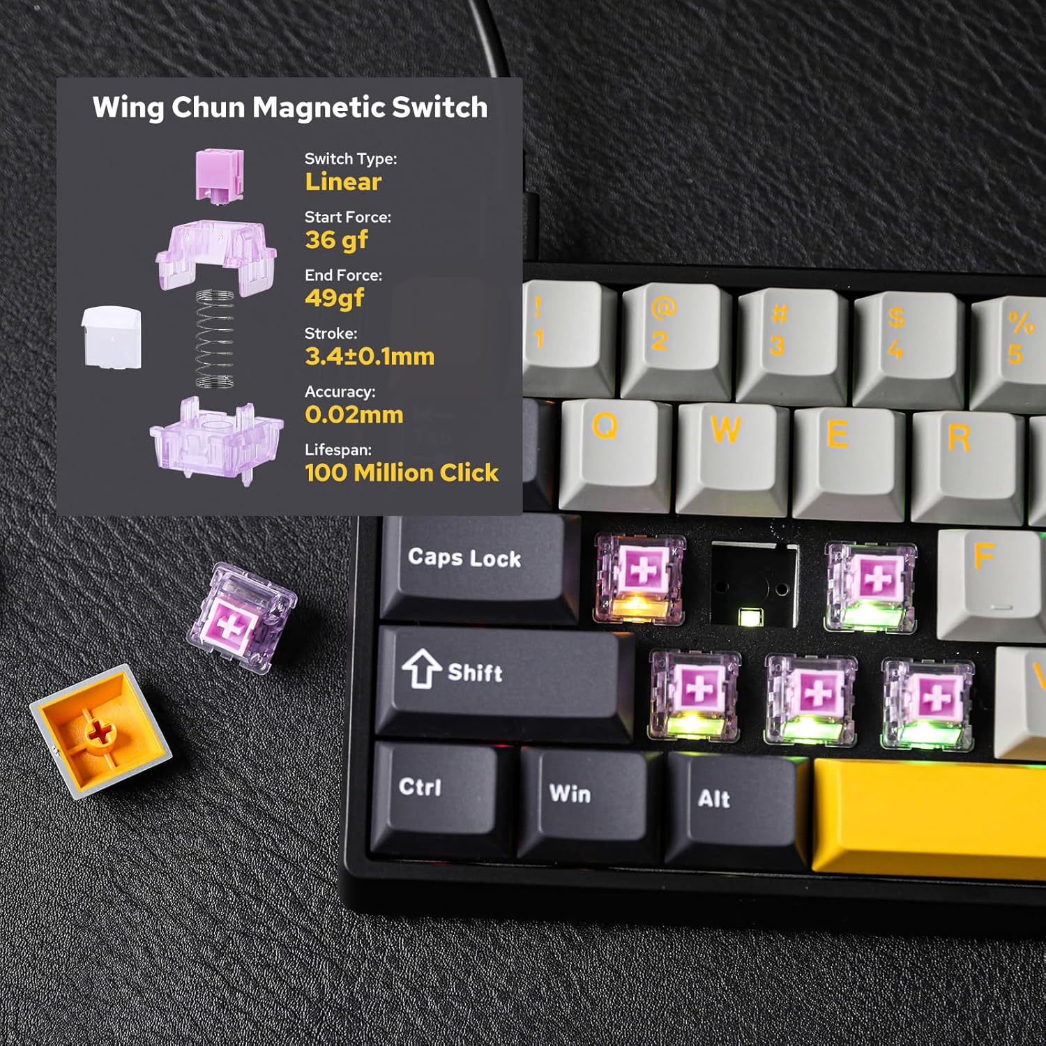 AULA WIN60 HE 60% Max Pro Magn - Gaming Keyboard Hot Swappable recension och pris