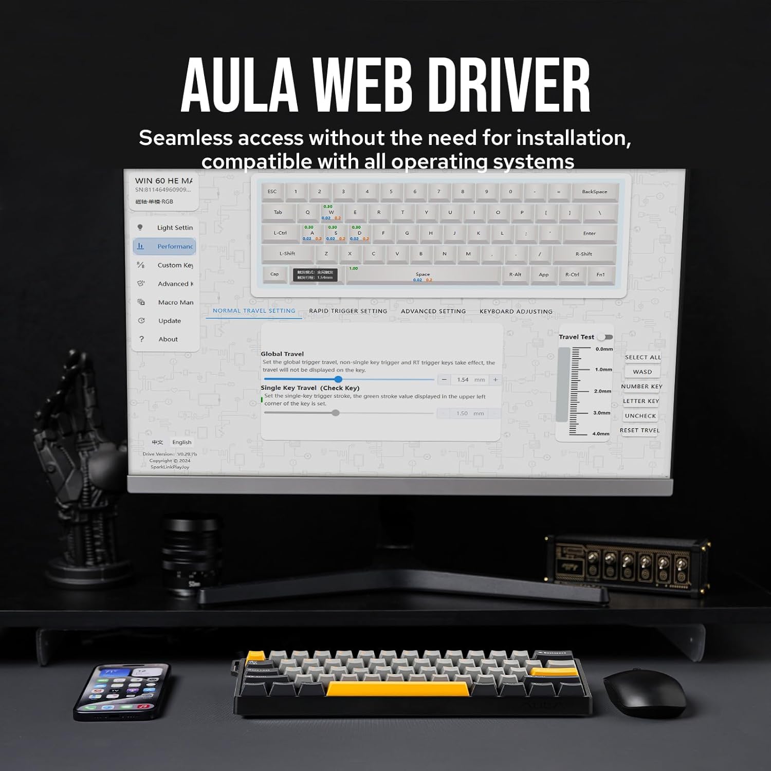 AULA WIN60 HE 60% Max Pro Magn - Gaming Keyboard Hot Swappable recension och pris