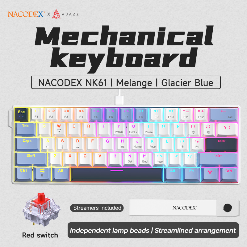 AJAZZ NK61 Wired Mechanical Ga - Gaming Keyboard Hot Swappable recension och pris