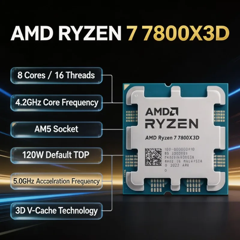 AMD Ryzen 7 7800X3D 8 Core 16  - Amd Cpu Ryzen 7 recension och pris