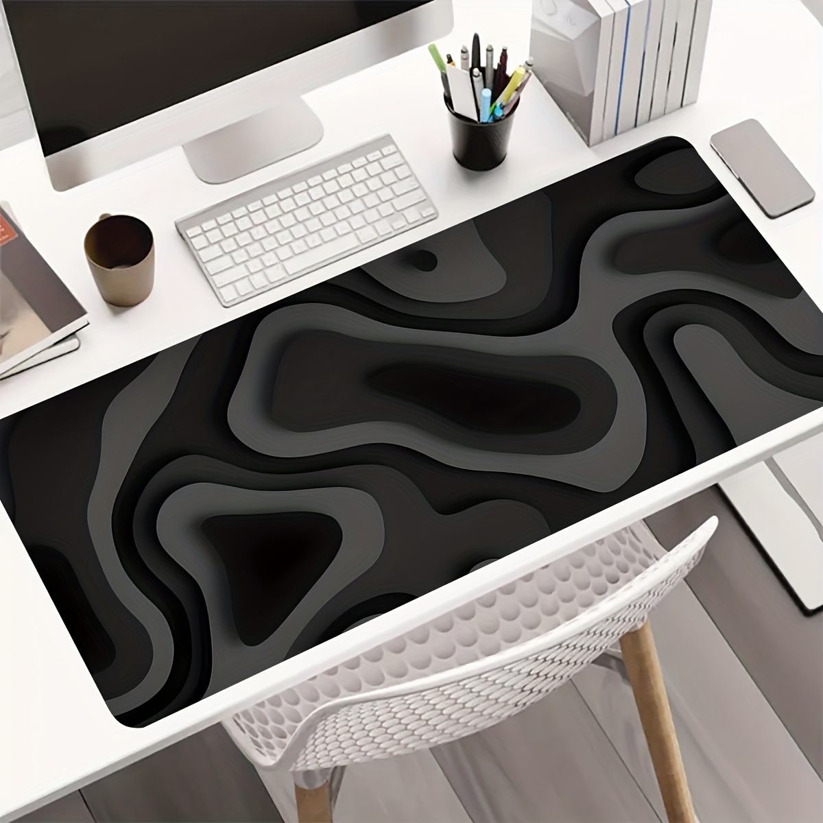 Black Gray Swirl Design Large  - Gaming Keyboard High Ground recension och pris
